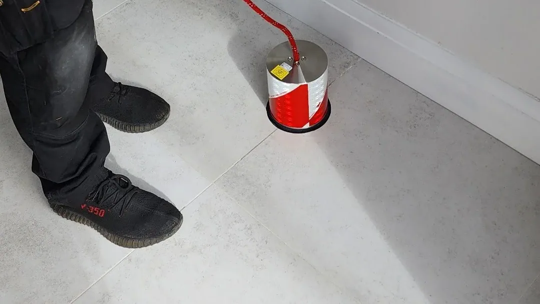Acoustic leak detection equipment used during pressurised pipe leak investigation