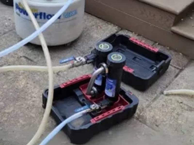 Pressure testing equipment used to check sealed pipework during leak detection