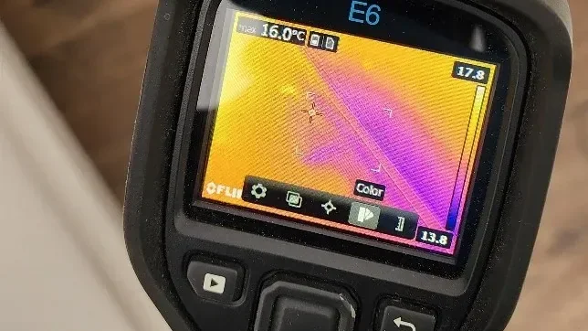 Thermal imaging used for water leak detection