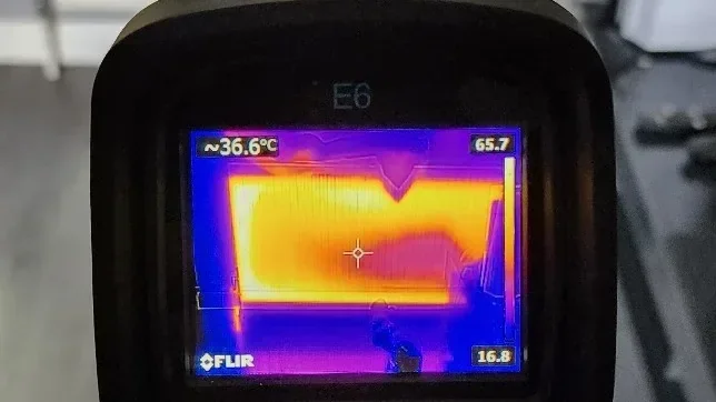 Thermal imaging used for central heating leak detection