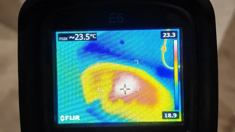 Thermal imaging used for bathroom leak detection
