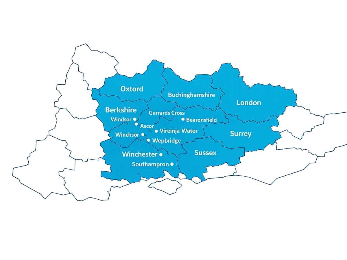 Coverage map for Southern England leak detection